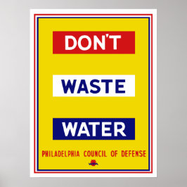 Verschwendung von Wasser — WPA Poster