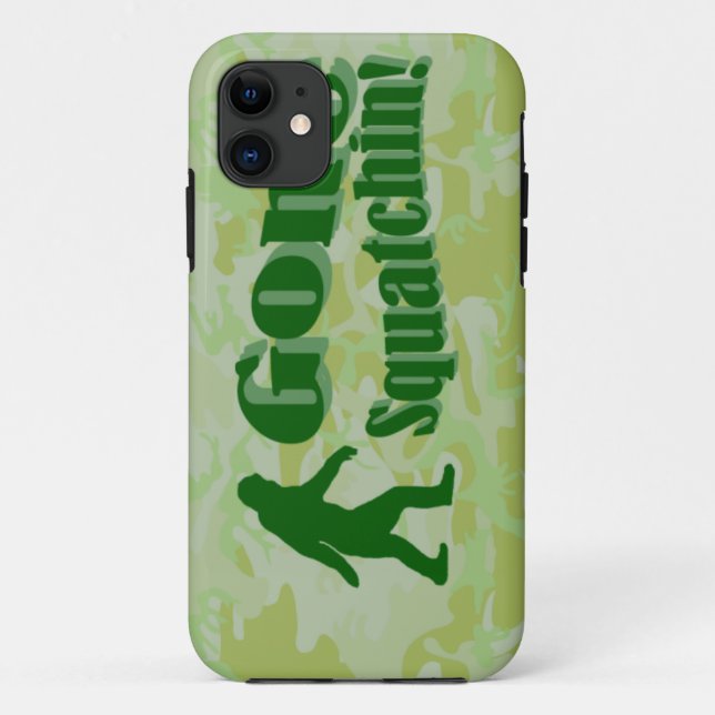 Verschwinden Squatchin-Text auf grüner Tarnung Case-Mate iPhone Hülle (Rückseite)