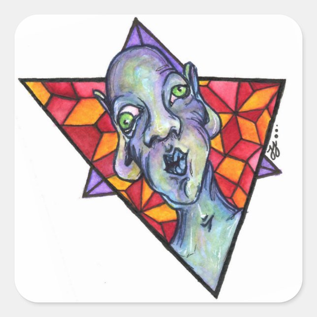 verschwommen quadratischer aufkleber (Vorderseite)