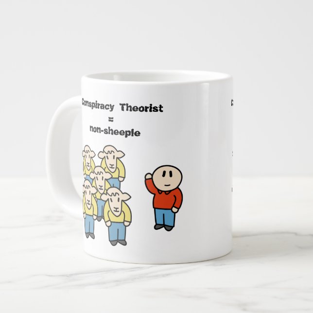 Verschwörung Theoretiker = non-sheeple Jumbo-Tasse (Vorderseite Links)