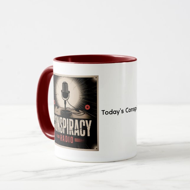 Verschwörungsradio-Kaffeetasse Tasse (Vorderseite Links)