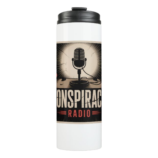 Verschwörungsradio Thermotasse Thermosbecher (Vorderseite)