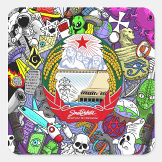 Verschwörungssticker Quadratischer Aufkleber