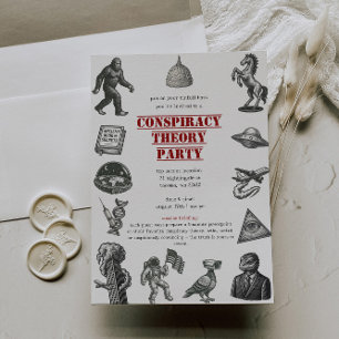 Verschwörungstheorie Präsentation Party Einladung