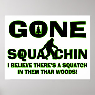 Verschwunden Squatchin Bigfoot in Holz Poster