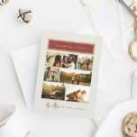 Versenden von Liebe Rot- und Goldfoto-Collage Feiertagskarte<br><div class="desc">Mit dieser "Sending Liebe"-Urlaubskarte können Sie sich mit einem minimalistisch-warmen Design, einem goldgerahmten Bordeaux-Header und einem eleganten Drehbuch wohlfühlen. Die Karte zeigt ein Multi-Foto-Layout, ideal für die Darstellung von geschätzten Erinnerungen aus der Familie. Familienname am unteren Rand fügt eine raffinierte, personalisierte Touch zu Ihren Feiertagsgrüße hinzu. Ideal für diejenigen, die...</div>