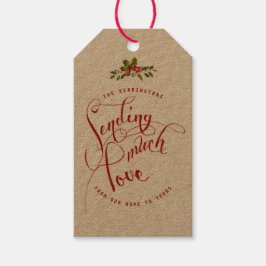 Versenden von viel Liebe Holly Floral Holiday Gesc Geschenkanhänger