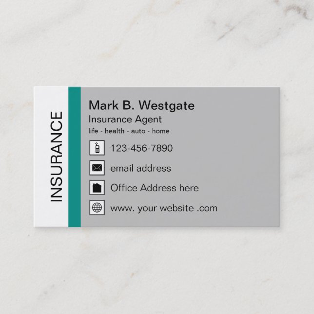 Versicherungs-Agent Multi Line Rep Business Card Visitenkarte (Vorderseite)