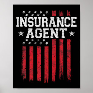Versicherungs-Agent Proud American Flag Usa Patrio Poster