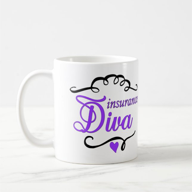 Versicherungs-Diva-Kaffee-Tasse Tasse (Links)