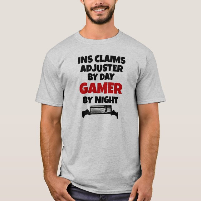 Versicherungsklage Adjuster Gamer T-Shirt (Vorderseite)
