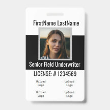 Versicherungsschutz-Agent-Abzeichen-Front und Back