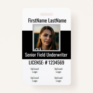 Versicherungsschutz-Agent-Abzeichen-Front und Back Ausweis