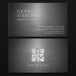 Versicherungsvertreter Metallischer QR-Code Visitenkarte
