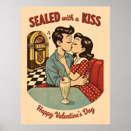Versiegelt mit einem Kuss Retro 50er Jukebox Poster