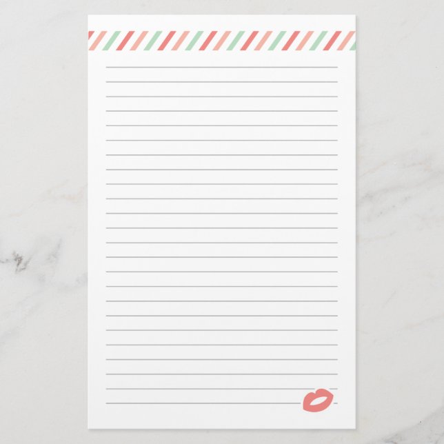 Versiegelt mit einem Kuss Valentinstag Briefpapier (Vorderseite)