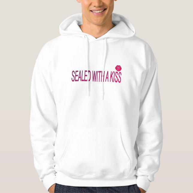 versiegelt mit Kiss-Liebe-Zitaten Hoodie (Vorderseite)