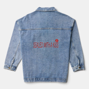 versiegelt mit Kiss-Liebe-Zitaten Jeansjacke