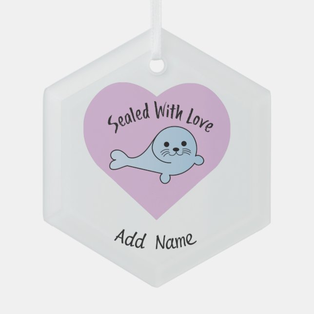 Versiegelt mit Liebe Siegel Ornament Aus Glas (Vorderseite)