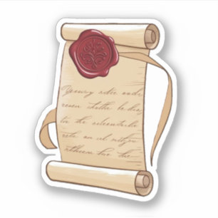 Versiegelter Schriftrollen-Aufkleber Aufkleber