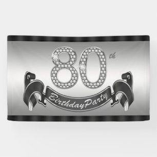 Versilbern Sie 80. Geburtstags-Party Banner