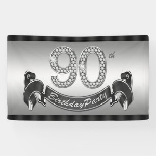 Versilbern Sie 90. Geburtstags-Party Banner