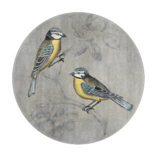 Versilberte Vogel-Paare des Aviary-  Schneidebrett