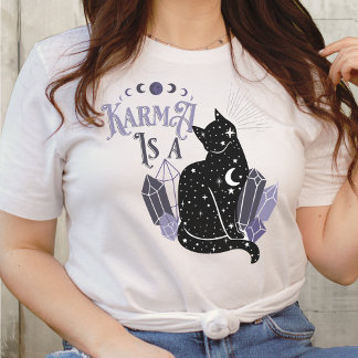 VERSIONEN Karma Ist Eine Schwarze Katze Himmels Kr T-Shirt