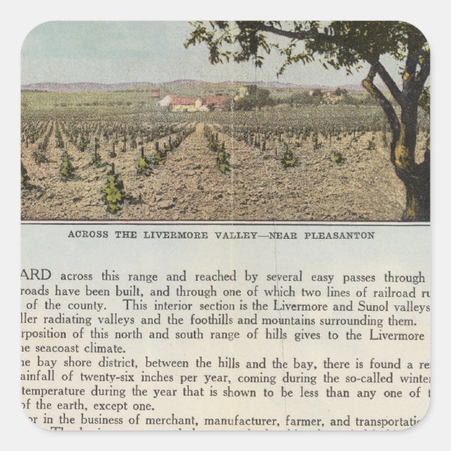 Verso Alameda Landkreis Quadratischer Aufkleber (Vorderseite)