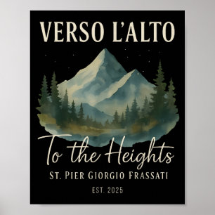 Verso L'alto Höhen Zitat Natur Illustration Poster