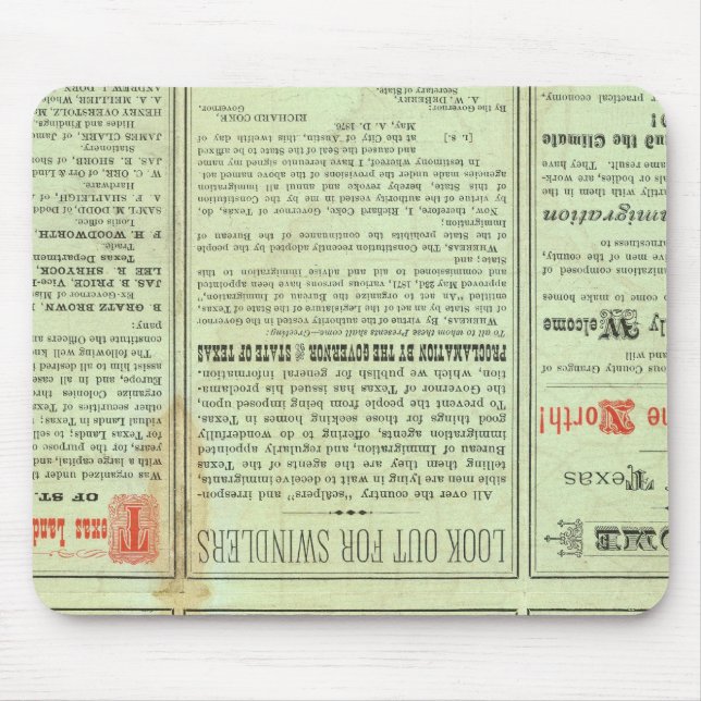 Verso Staat von Texas Mousepad (Vorne)