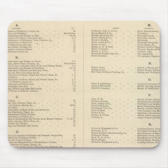 Verso Titel Page Coltons American Atlas Mousepad (Vorne)