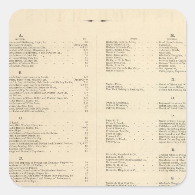 Verso Titel Page Colton's American Atlas Quadratischer Aufkleber (Vorderseite)