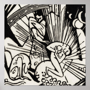 Versöhnung von Franz Marc Famous Woodcut Poster