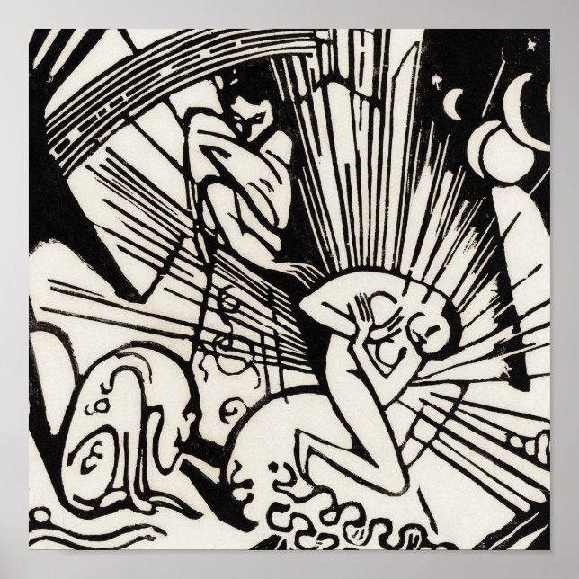 Versöhnung von Franz Marc Famous Woodcut Poster (Vorne)