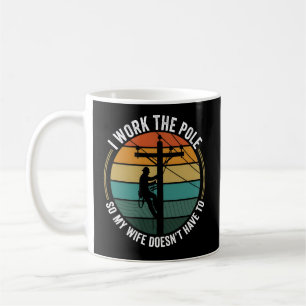 Versorgungsarbeiter Retro-Sonnenuntergang, ich arb Kaffeetasse