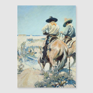 Versorgungswagen Western Art von NC Wyeth Magneteinladung