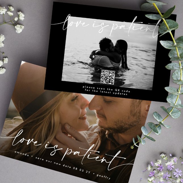 Verspätete Hochzeit Ändern Sie das Foto QR CODE Save The Date (Von Creator hochgeladen)