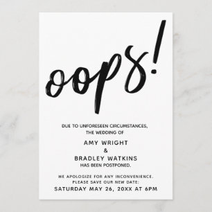 Verspätete Hochzeit humorvolle "Oops"!Ankündigung Einladung