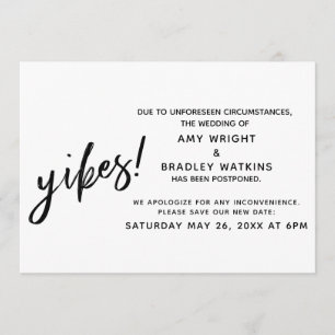 Verspätete Hochzeit Spaß Announcement Yikes! Einladung