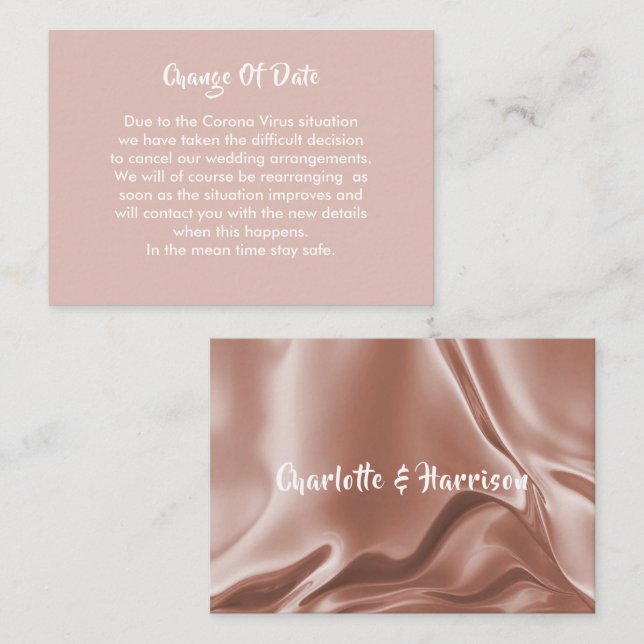 Verspätete Hochzeitänderung Begleitkarte (Vorne/Hinten)