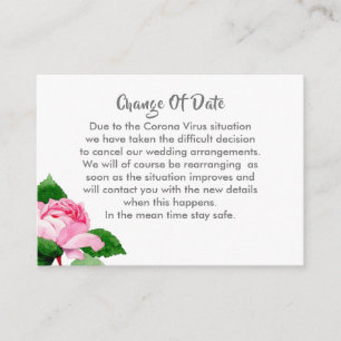 Verspätete Hochzeitänderung Begleitkarte