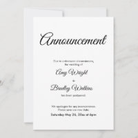 Verspätete Hochzeitsankündigung Elegante Karte