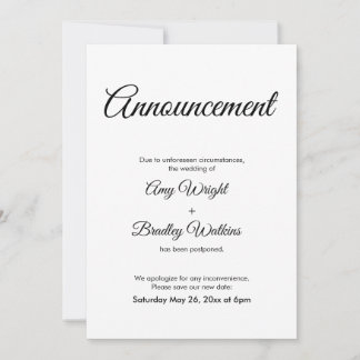 Verspätete Hochzeitsankündigung Elegante Karte