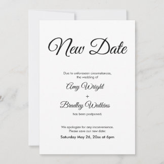 Verspätete Hochzeitsankündigung Elegantes neues Da Einladung