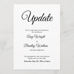 Verspätete Hochzeitsankündigung Elegantes Update Einladung