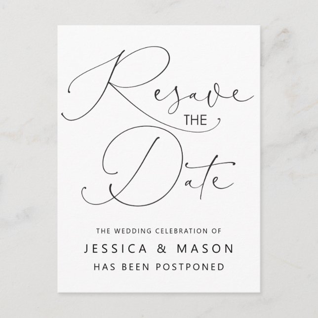 Verspätete Hochzeitsankündigung Postkarte (Vorderseite)