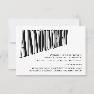 Verspätete Hochzeitsbenachrichtigung Save The Date