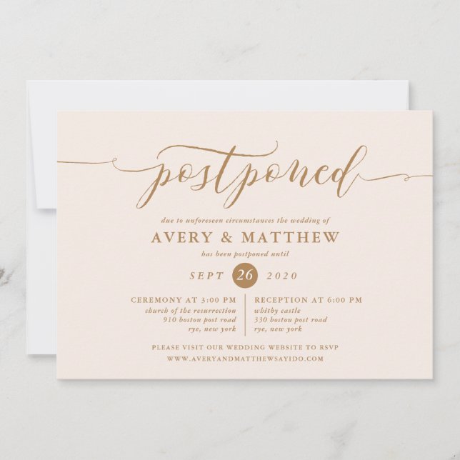 Verspätete Hochzeitsfeier und Empfang Einladung (Vorderseite)