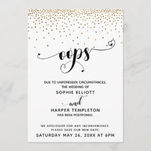 Verspätete Hochzeitsgoldkonfetti & Hörnchen Einladung